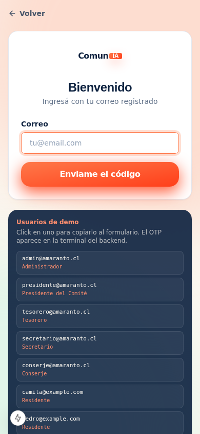Login en mobile
